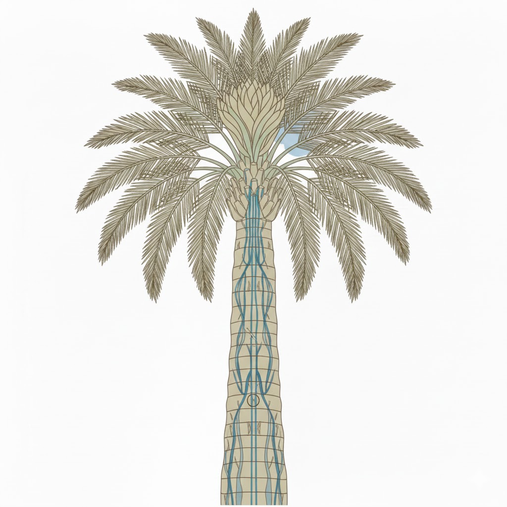 simplificacion de la estructura morfologica de la palmera canaria